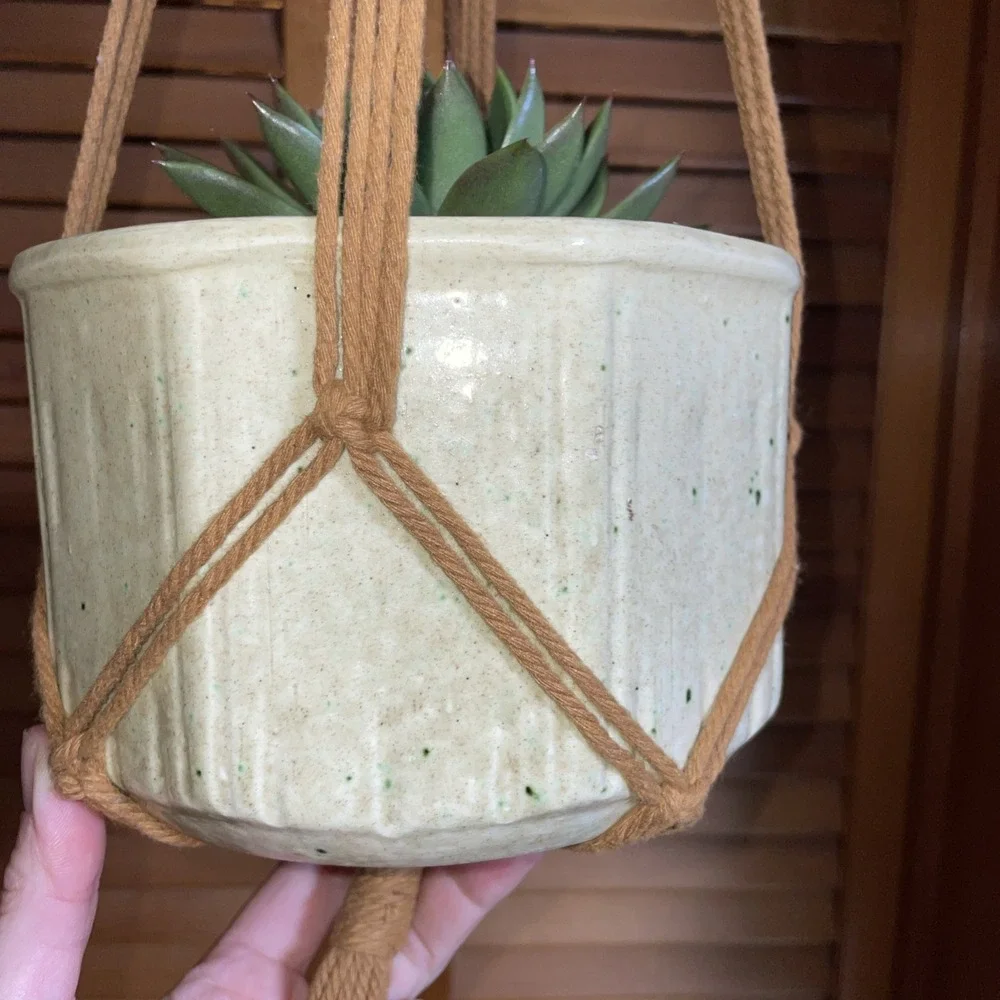 Brown Macrame Plant Hanger Tied Rope‎ Simple